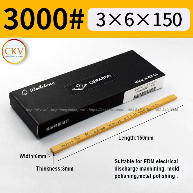 Đá mài dầu BellStone 3 x 6 x 150 VH3000 #3000