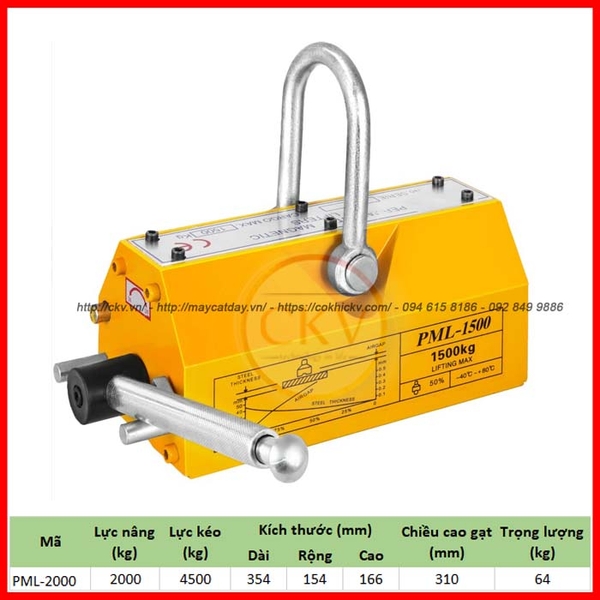 Cẩu từ nâng hạ loại 2 tấn