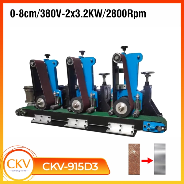 Máy chà nhám & đánh bóng tự động 3 đầu CKV-915D3 380V 3x2.2kW 2800Rpm