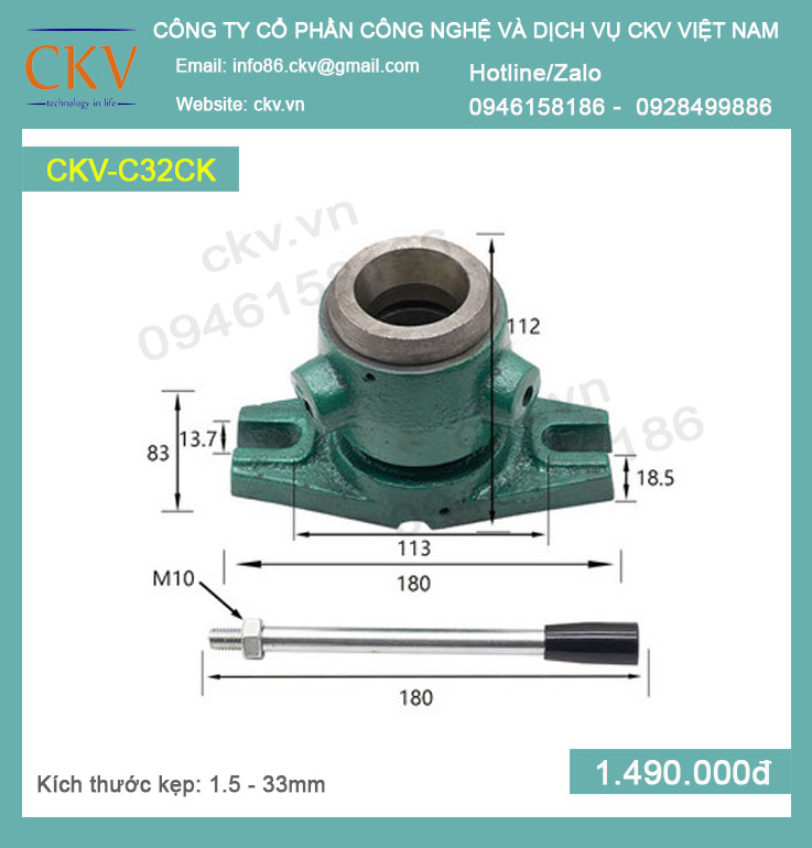 Bộ gá kẹp cơ CKV-C32CK (1.5 - 33mm) - Loại thường