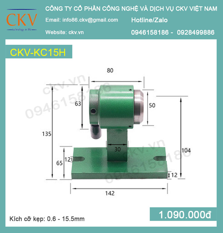 Bộ gá kẹp cơ kiểu ngang CKV-KC15H (0.6 - 15.5mm) - Loại thường