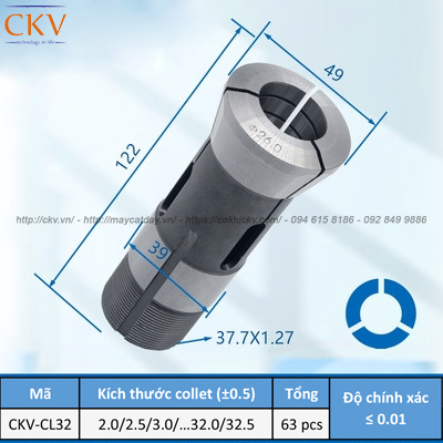 Collet gá kẹp loại tròn CKV-CL32