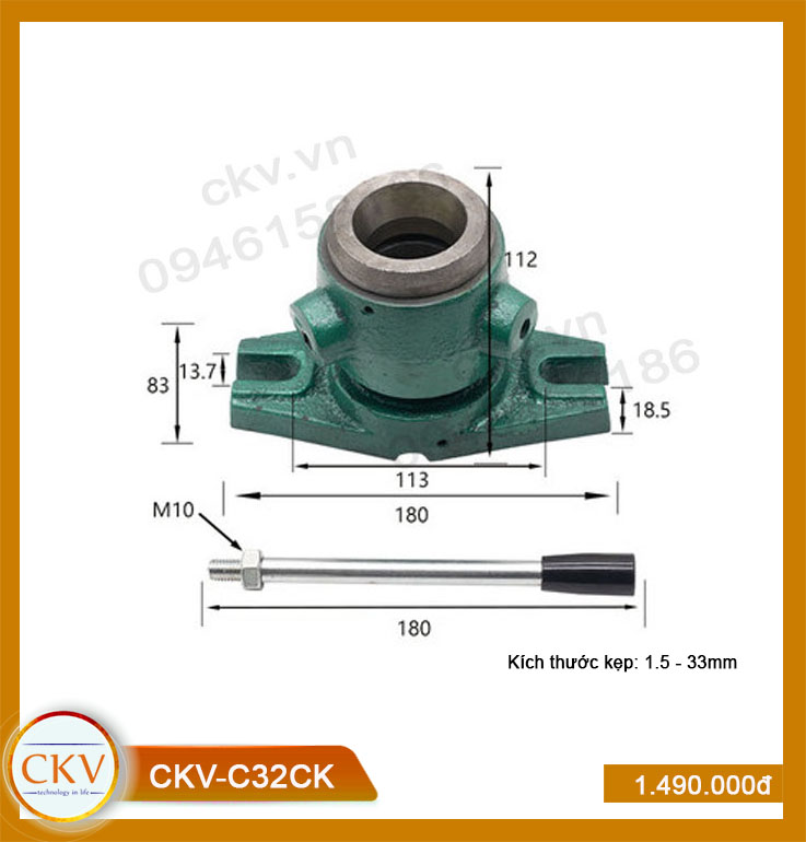 Bộ gá kẹp cơ CKV-C32CK (1.5 - 33mm) - Loại thường