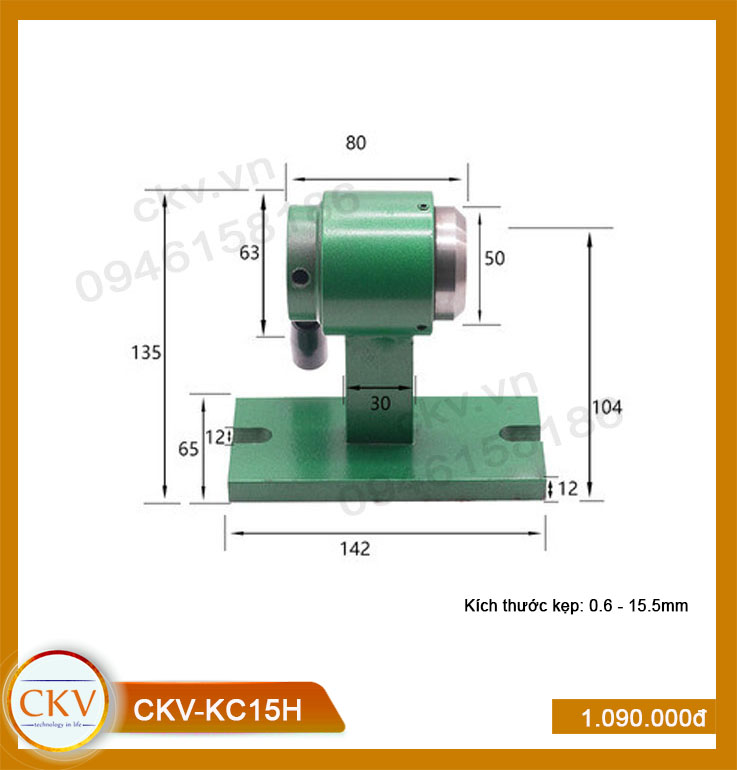 Bộ gá kẹp cơ kiểu ngang CKV-KC15H (0.6 - 15.5mm) - Loại thường