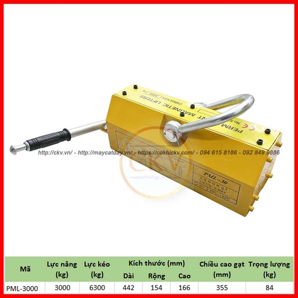 Nam Châm Nâng Hạ Tay Gạt 3 Tấn