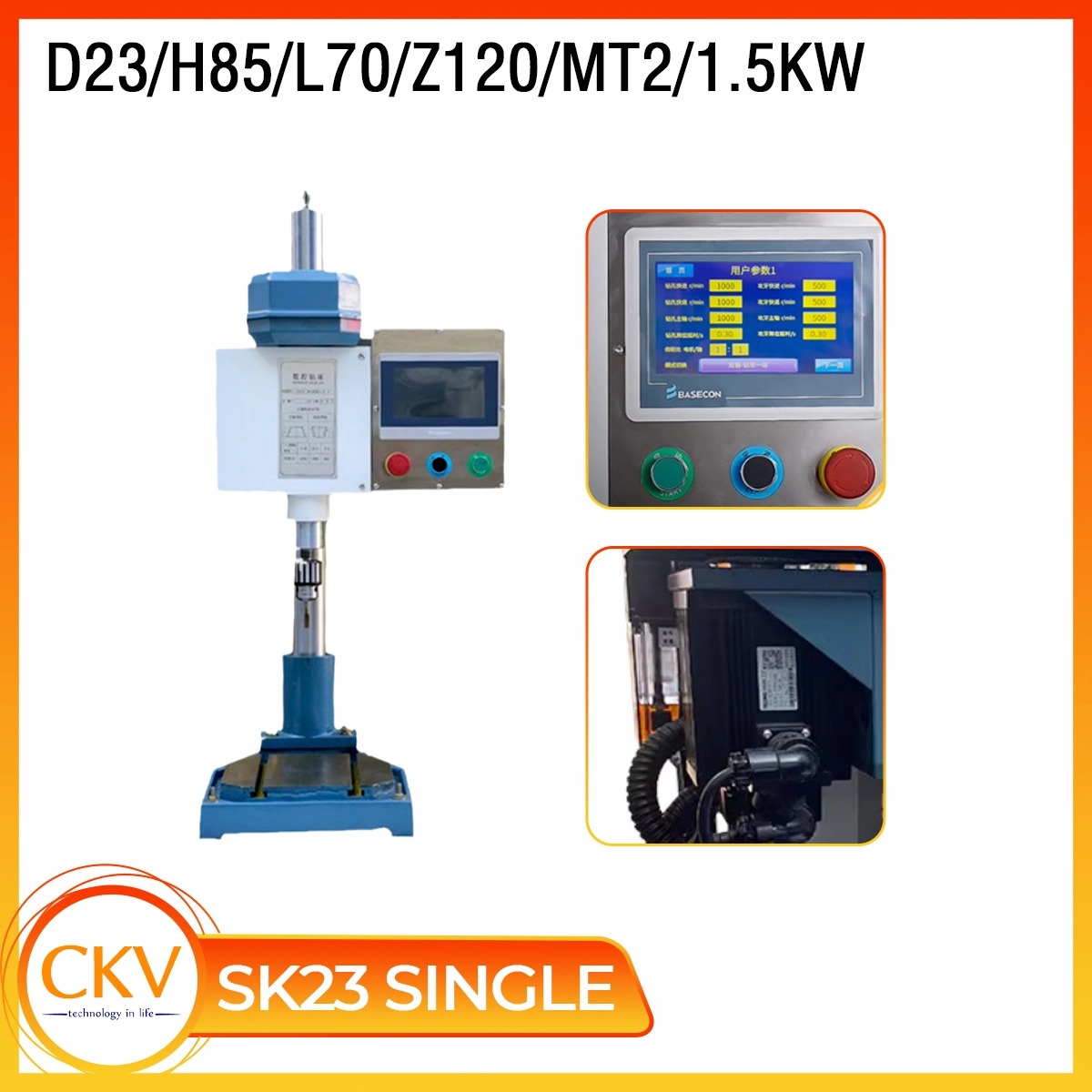 Máy khoan tự động SK23 D23/H85/Z120/L70/MT2/1.5KW/Single-Dual servo