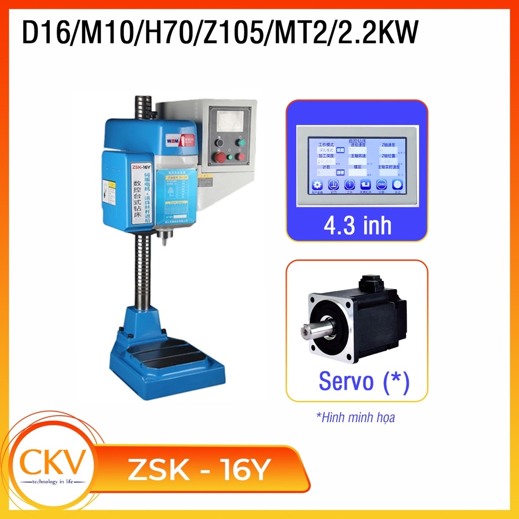 Máy khoan & taro tự động ZSK-16Y D16/M10/H70/Z105/MT2/2.2KW/Màn hình hiển thị