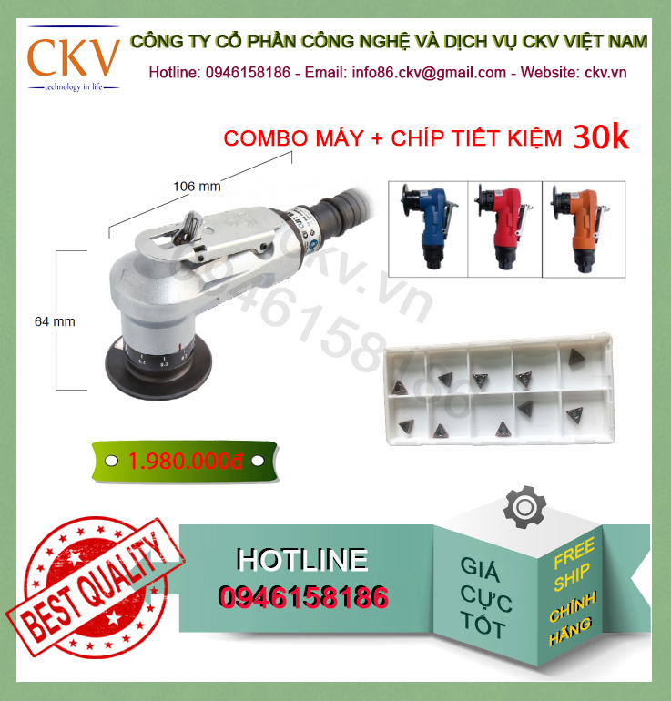 COMBO máy vát cầm tay CKV-1607VN và chíp vát TPMH0603 - DS01