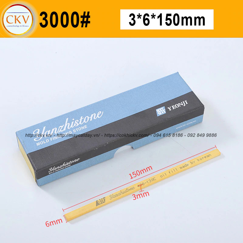Đá mài dầu Yanzhi Stone 3 x 6 x 150 VH3000 #3000