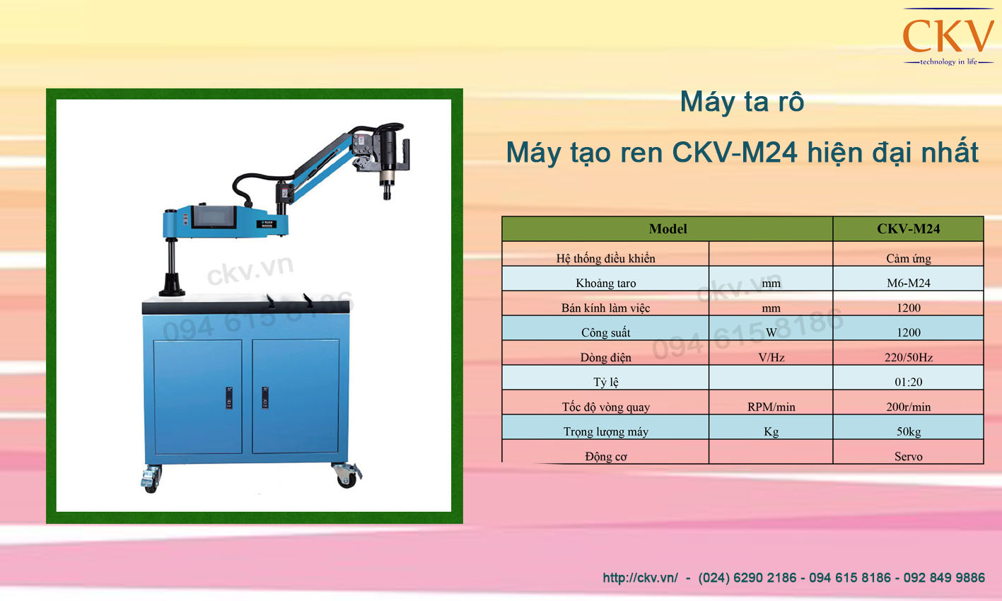 Máy ta rô | Máy tạo ren CKV-M24 hiện đại nhất