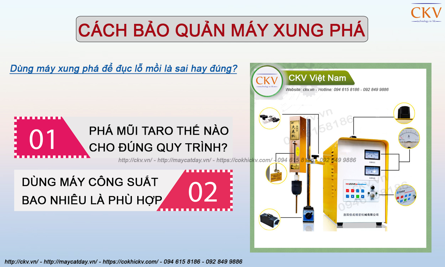 Cách bảo quản máy xung phá - Máy phá mũi taro gãy