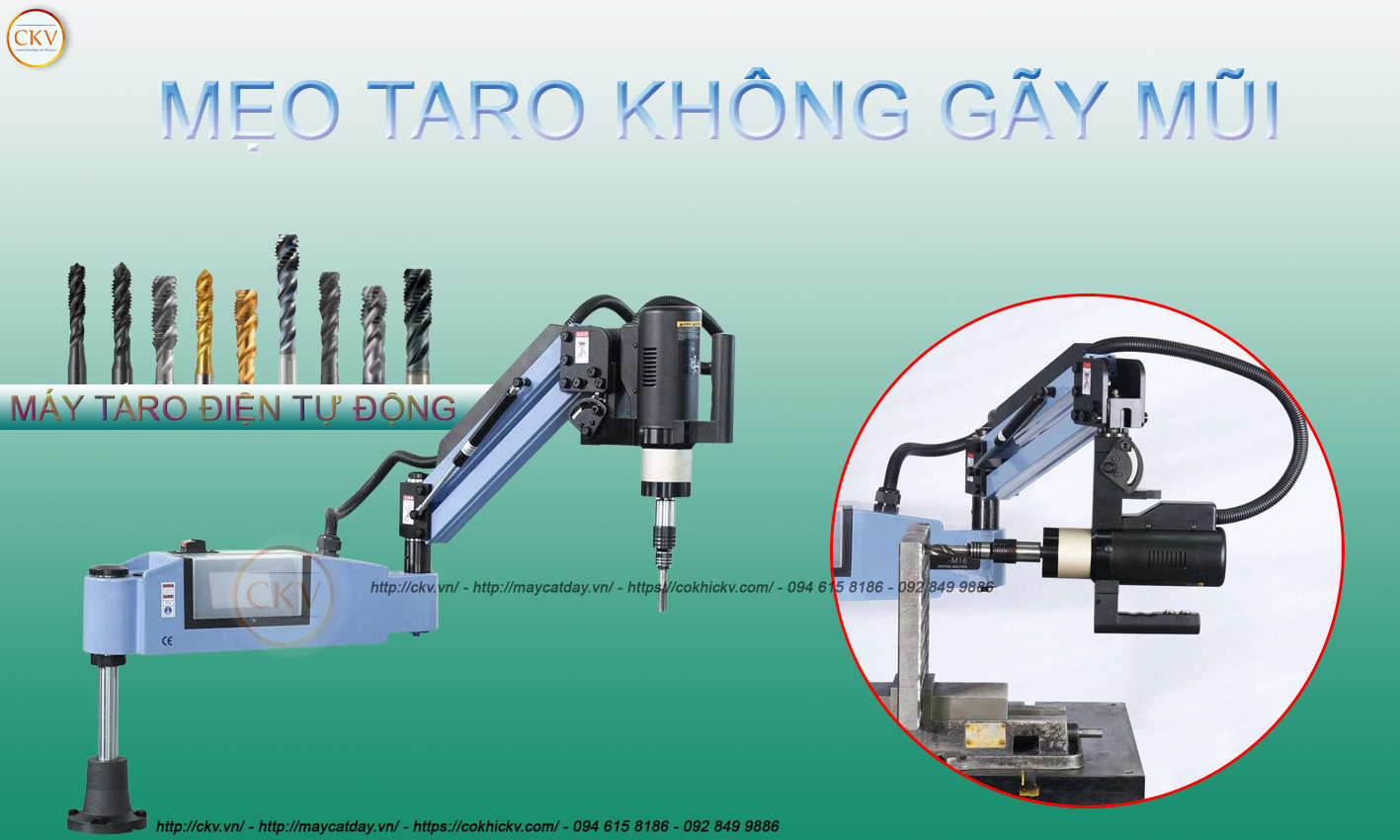 Máy taro điện tự động và mẹo nhỏ hạn chế gãy mũi taro khi gia công
