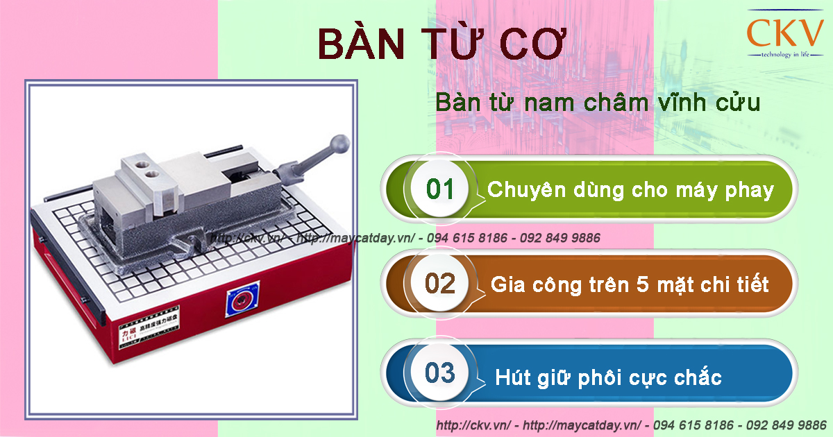 Bàn từ cơ - Bàn từ nam châm vĩnh cửu chuyên cho máy phay CNC