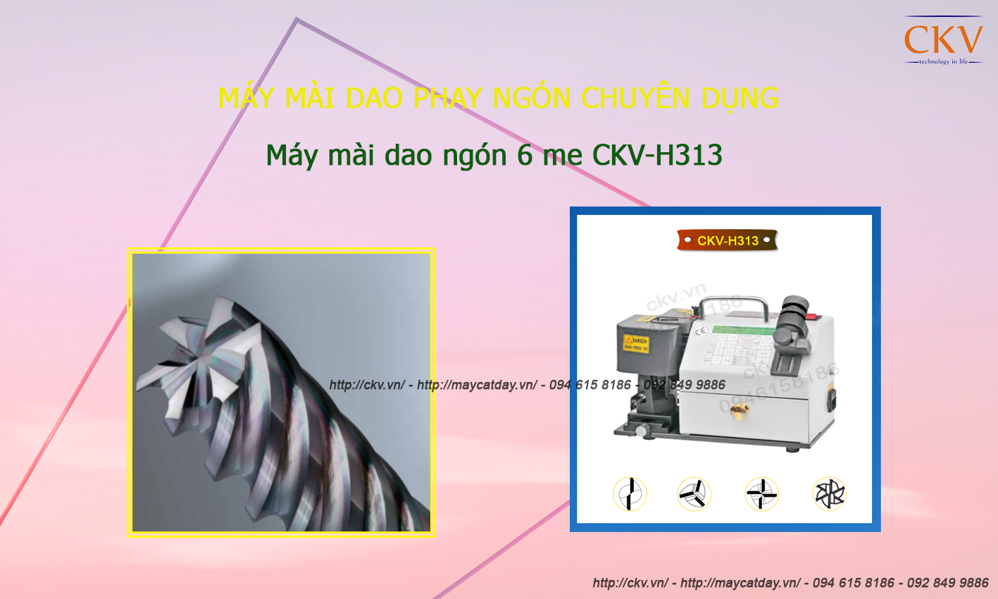 Máy mài dao phay ngón chuyên dụng | Máy mài dao phay ngón 6 me CKV-H313