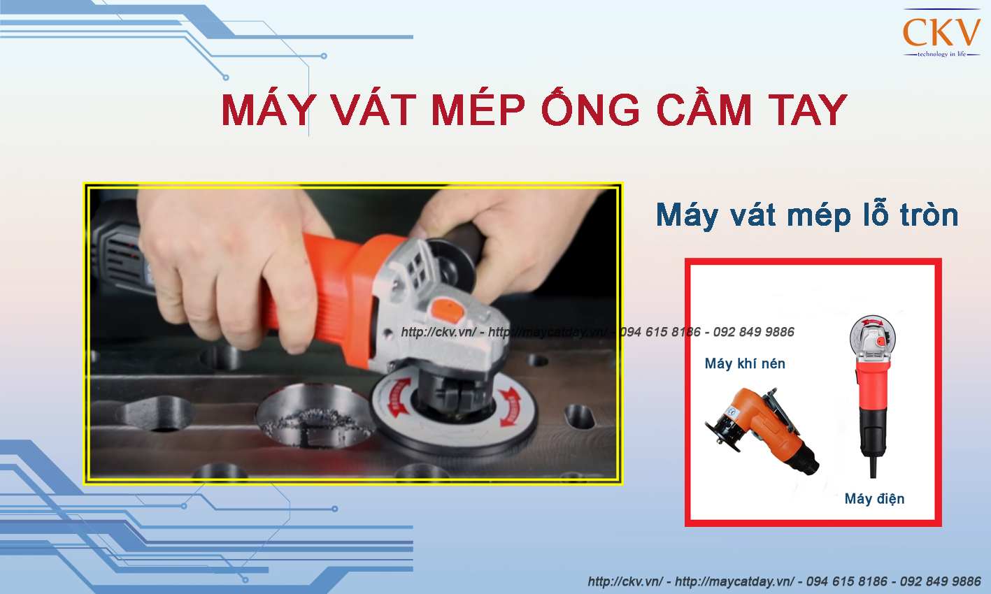 Máy vát mép ống cầm tay - Máy vát mép ống tròn