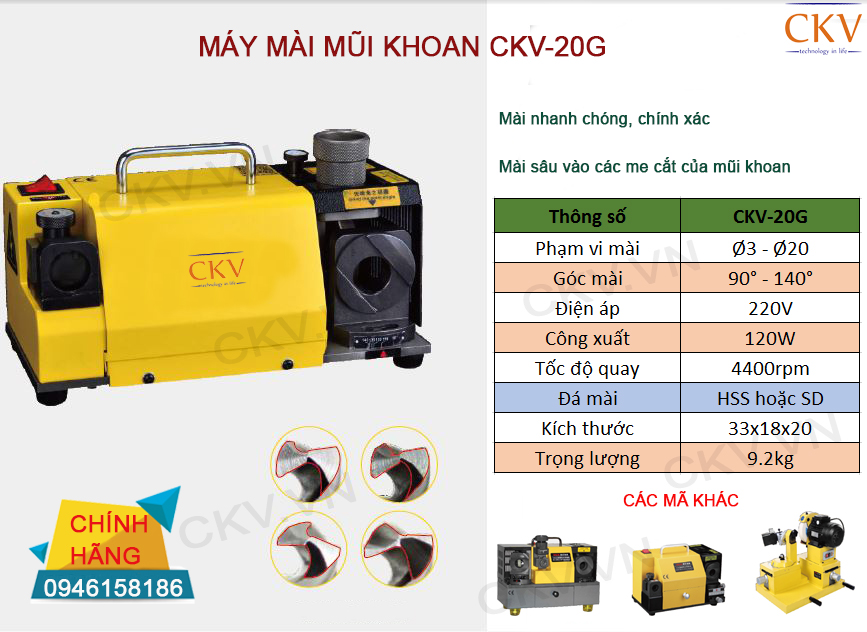 Máy mài mũi khoan phi 3 - phi 20