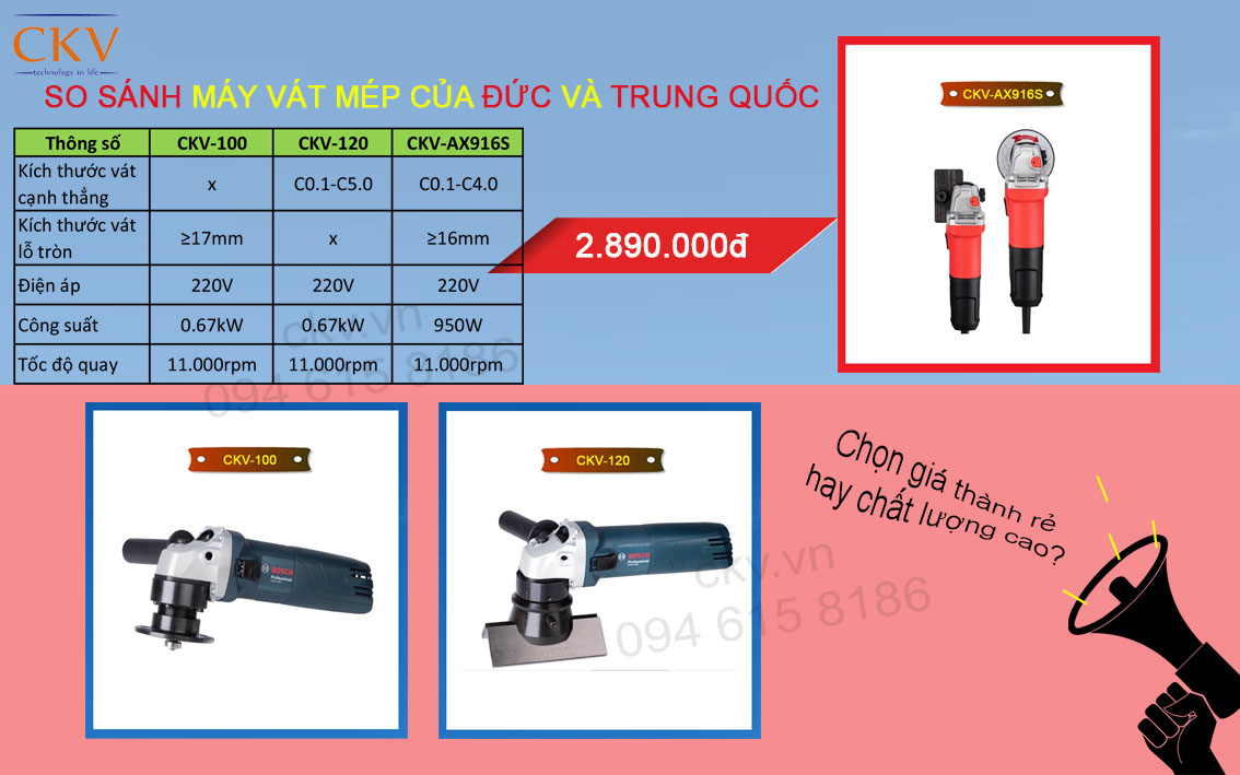 So sánh máy vát góc cầm tay trung quốc và bosch