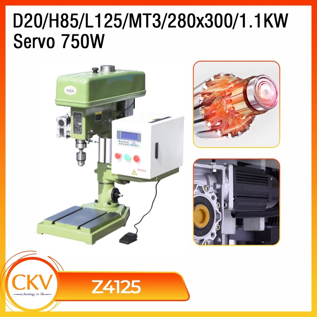 Máy khoan tự động Z4125 D20/H85/L125/MT3/1.1KW/750W Servo/280x300